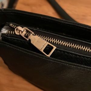 Bebe Black Gold Side Studded Crossbody Bag